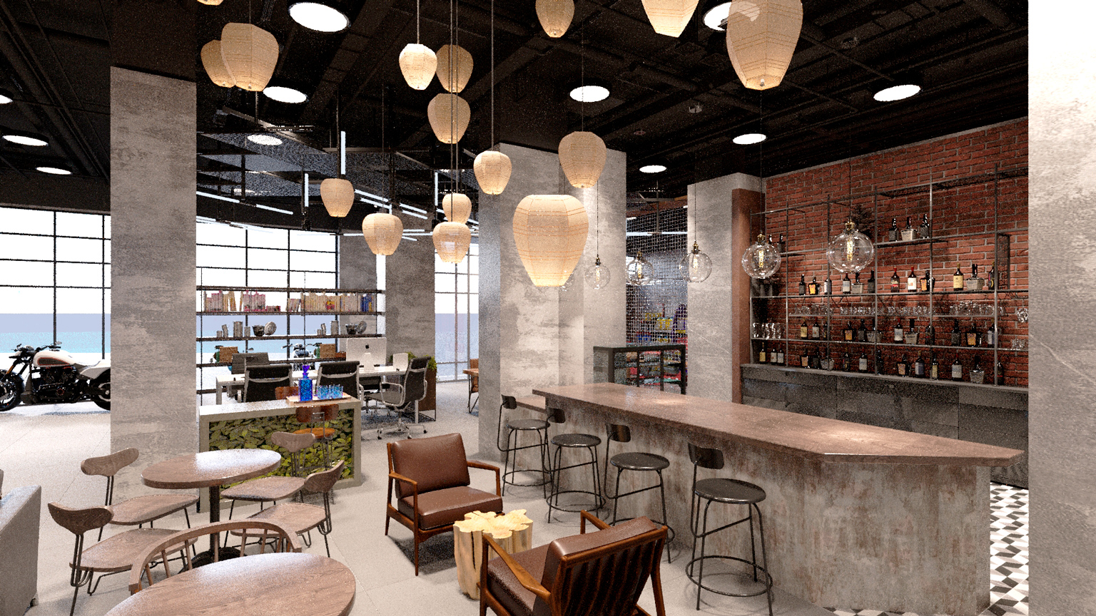 3d interiorismo local bar cafeteria pub almeria placido arcas