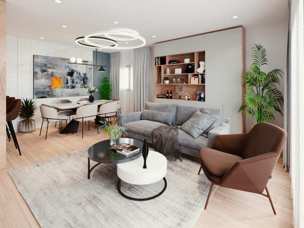 promocion inmobiliaria render interior placido arcas