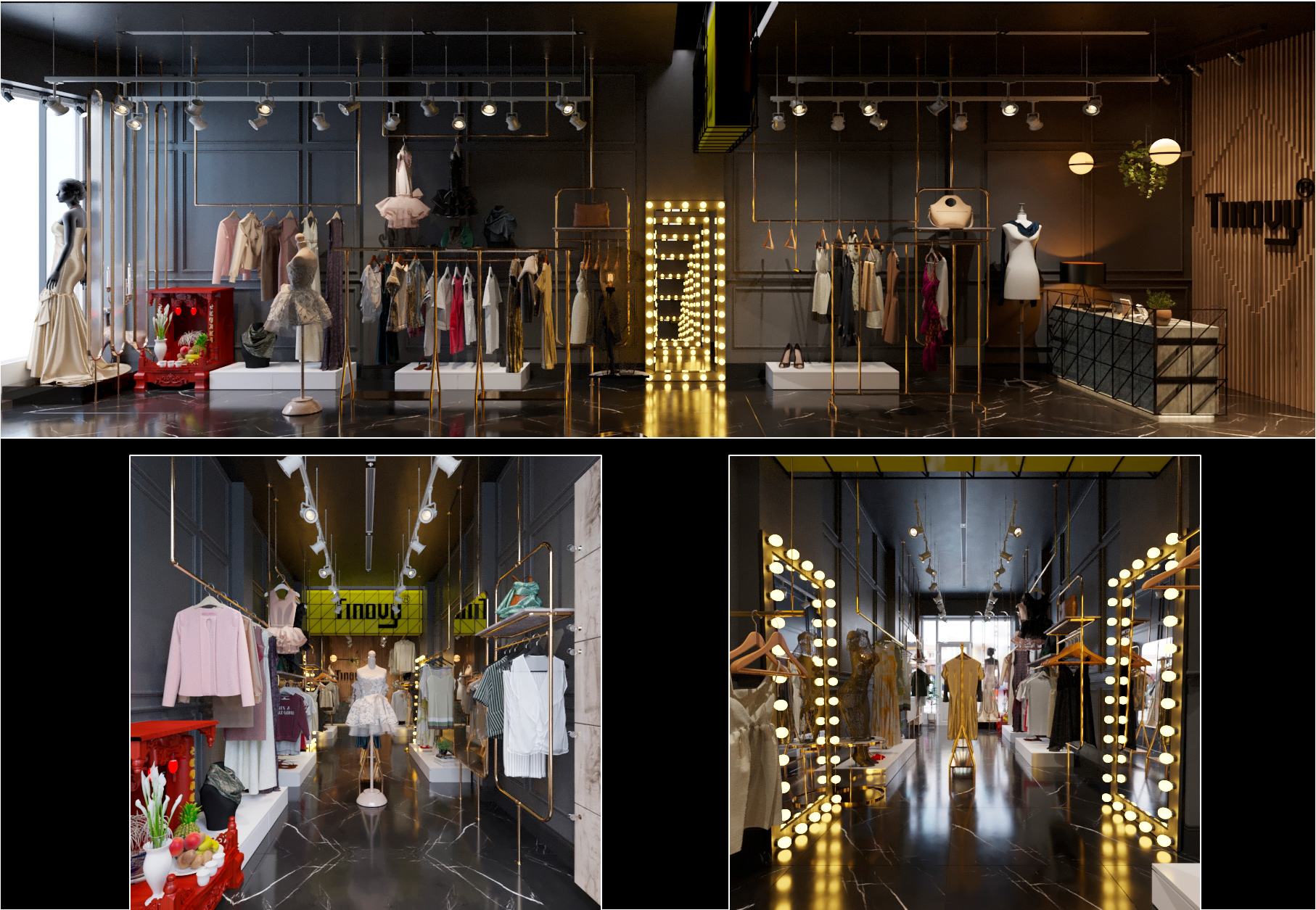 diseño 3d tienda ropa placido arcas