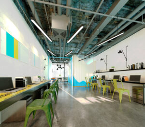 render 3d oficina retro industrial almeria placido arcas